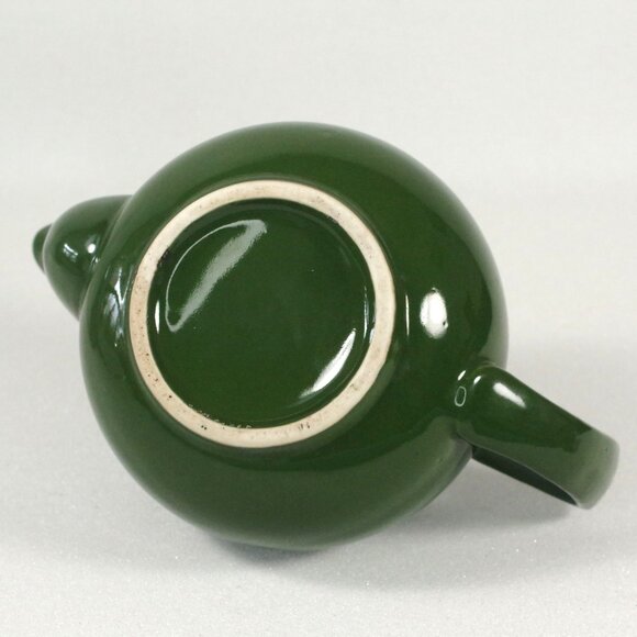Antique Dark Green and White Teapot 1920s Art Deco, Retro Kitchen - Picture 6 of 8